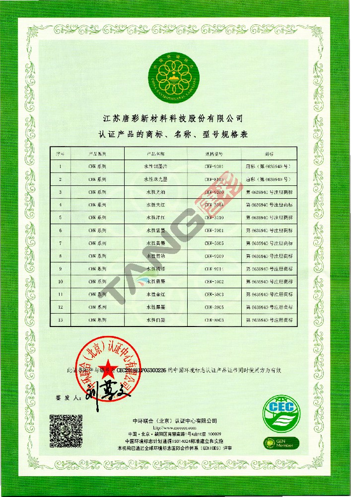 中國環(huán)境標志產品認證證書（2）